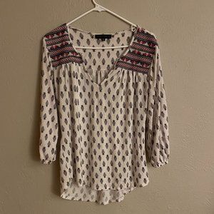 Sanctuary patterned shirt with embroidered shoulders